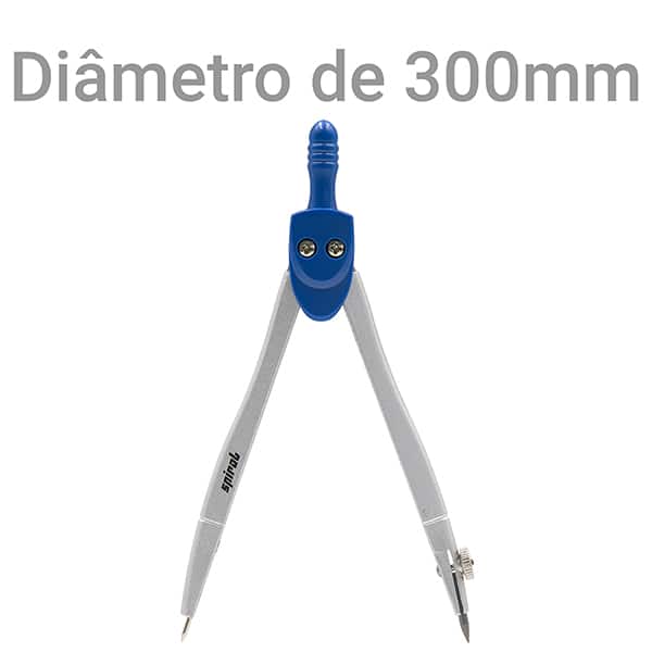 Compasso de metal com 3 peças, 11,5cm, raio de 300mm, Spiral - BT 1 UN Compasso de metal com 3 peças, 11,5cm, raio de 300mm, Spiral - BT 1 UN