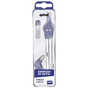 Compasso de metal com 3 peças, 13,5cm, raio de 350mm, Spiral - BT 1 UN