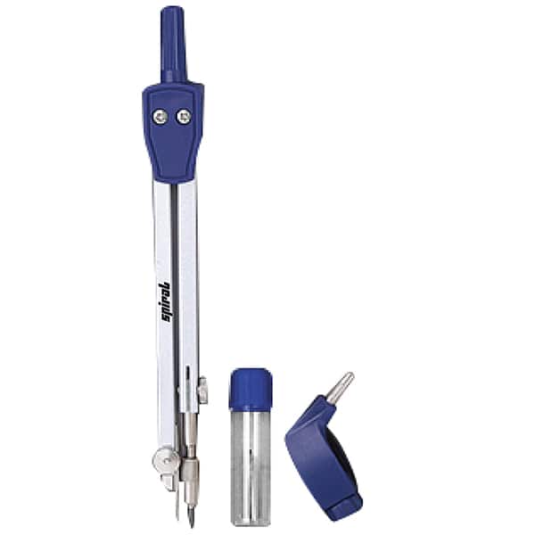 Compasso de metal com 3 peças, 13,5cm, raio de 350mm, Spiral - BT 1 UN