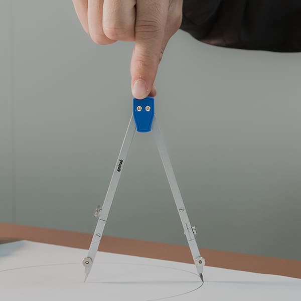 Compasso de metal com 3 peças, 15,5cm, raio de 500mm, Spiral - BT 1 UN