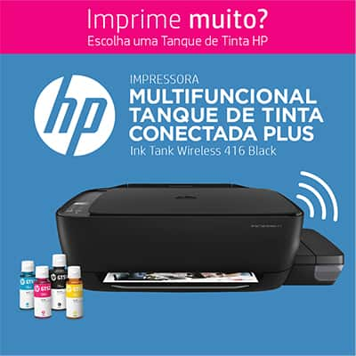 Impressora Multifuncional tanque de tinta Ink Tank 416 preta Z4B55A, Colorida, Wi-fi, Conexão USB, Bivolt - HP CX 1 UN