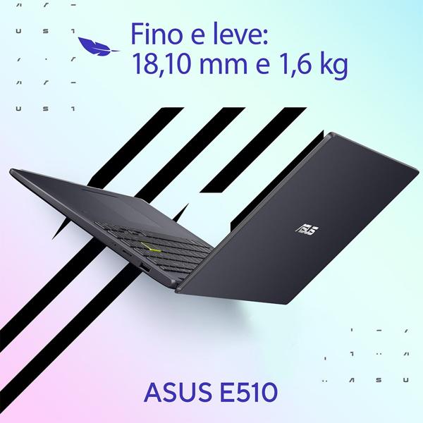 Notebook Asus, Dual Core, Processador Intel Celeron, 4GB de Memória, Armazenamento 128GB eMMC, E510MA-BR1347WS, Windows 11, com Microsoft 365 Personal 12 Meses* - CX 1 UN