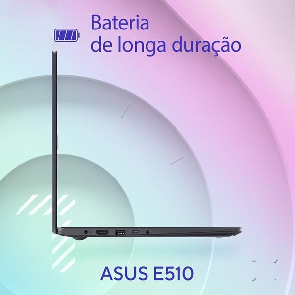 Notebook Asus, Dual Core, Processador Intel Celeron, 4GB de Memória, Armazenamento 128GB eMMC, E510MA-BR1347WS, Windows 11, com Microsoft 365 Personal 12 Meses* - CX 1 UN