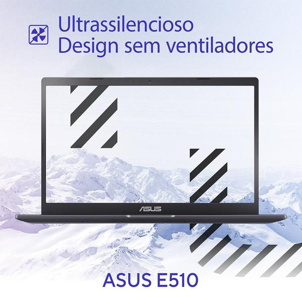 Notebook Asus, Dual Core, Processador Intel Celeron, 4GB de Memória, Armazenamento 128GB eMMC, E510MA-BR1347WS, Windows 11, com Microsoft 365 Personal 12 Meses* - CX 1 UN