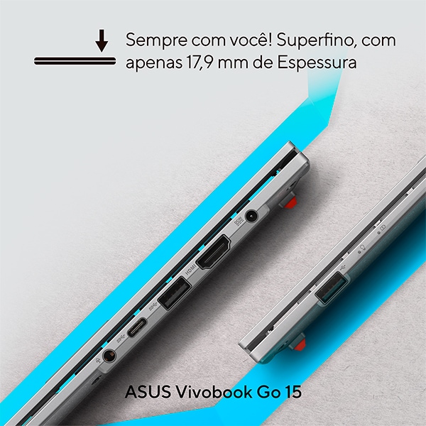 Notebook Asus Vivobook Go 15, Intel Core I3, 8GB de Memória, Armazenamento 512GB SSD, Windows 11 Home, Prata, Tela de 15,6", E1504GA-NJ435W CX 1 UN