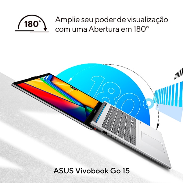 Notebook Asus Vivobook Go 15, Intel Core I3, 8GB de Memória, Armazenamento 512GB SSD, Windows 11 Home, Prata, Tela de 15,6", E1504GA-NJ435W CX 1 UN