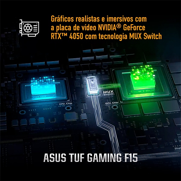 Notebook Gamer TUF Gaming F15, Placa de Vídeo Dedicada 6GB NVIDIA GeForce RTX 4050, Intel Core i7, 16GB de Memória, 512GB SSD de Armazenamento, Windows 11, Tela de 15,6", FX507VU-LP177W, Asus - CX 1 UN