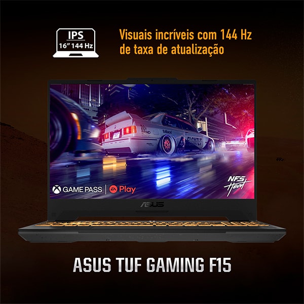 Notebook Gamer TUF Gaming F15, Placa de Vídeo Dedicada 6GB NVIDIA GeForce RTX 4050, Intel Core i7, 16GB de Memória, 512GB SSD de Armazenamento, Windows 11, Tela de 15,6", FX507VU-LP177W, Asus - CX 1 UN