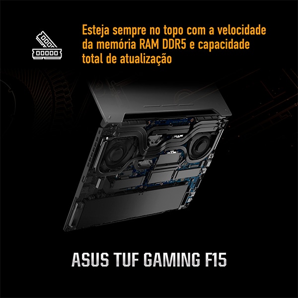 Notebook Gamer TUF Gaming F15, Placa de Vídeo Dedicada 6GB NVIDIA GeForce RTX 4050, Intel Core i7, 16GB de Memória, 512GB SSD de Armazenamento, Windows 11, Tela de 15,6", FX507VU-LP177W, Asus - CX 1 UN