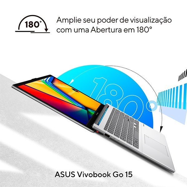 Notebook Asus Vivobook Intel Core I3, 4GB de Memória, Armazenamento 256GB SSD, Windows 11 Home, Prata, Tela de 15,6", E1504GA-NJ441W, ASUS - CX 1 UN