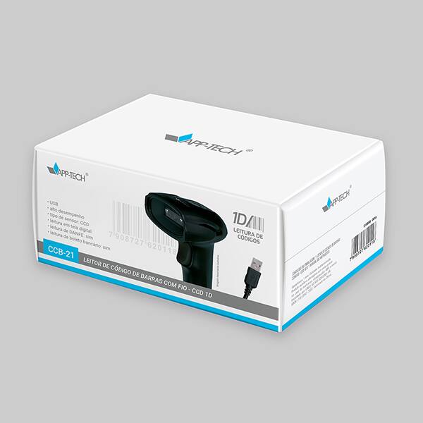 Leitor de código de barras CCD CCB-21 APP-TECH CX 1 UN Leitor de código de barras CCD CCB-21 APP-TECH CX 1 UN