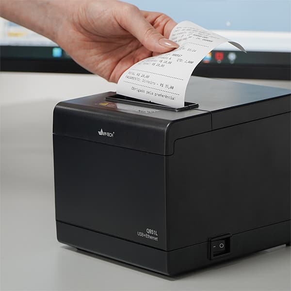 Impressora térmica de cupom não fiscal, Ethernet / USB, Monocromática, Bivolt, Q851L , App-tech - CX 1 UN