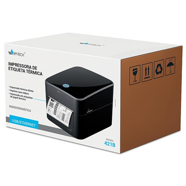 Impressora de etiqueta térmica Ethernet / USB, Bivolt, Monocromática, Térmica Direta, Imprime sem Ribbon, impressão em etiquetas de Papel térmico, XP-421B App-tech CX 1 UN