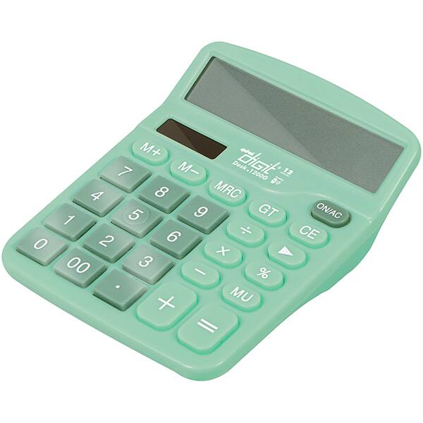 Calculadora de Mesa (Bateria/Energia Solar), 12 dígitos, Verde, 1200G, Spiral Digit - CX 1 UN