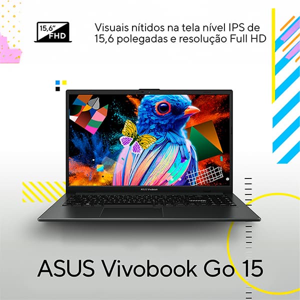 Notebook ASUS Vivobook Go 15, AMD Athlon Silver 10, 8GB de Memória, Armazenamento 128GB SSD, Windows 11 Home, Tela de 15,6", Preto, E1504FA-BQ5315W, ASUS – CX 1 UN Notebook ASUS Vivobook Go 15, AMD Athlon Silver 10, 8GB de Memória, Armazenamento 128GB SSD, Windows 11 Home, Tela de 15,6", Preto, E1504FA-BQ5315W, ASUS – CX 1 UN