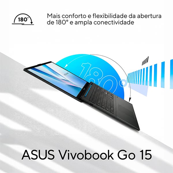 Notebook ASUS Vivobook Go 15, AMD Athlon Silver 10, 8GB de Memória, Armazenamento 128GB SSD, Windows 11 Home, Tela de 15,6", Preto, E1504FA-BQ5315W, ASUS – CX 1 UN Notebook ASUS Vivobook Go 15, AMD Athlon Silver 10, 8GB de Memória, Armazenamento 128GB SSD, Windows 11 Home, Tela de 15,6", Preto, E1504FA-BQ5315W, ASUS – CX 1 UN