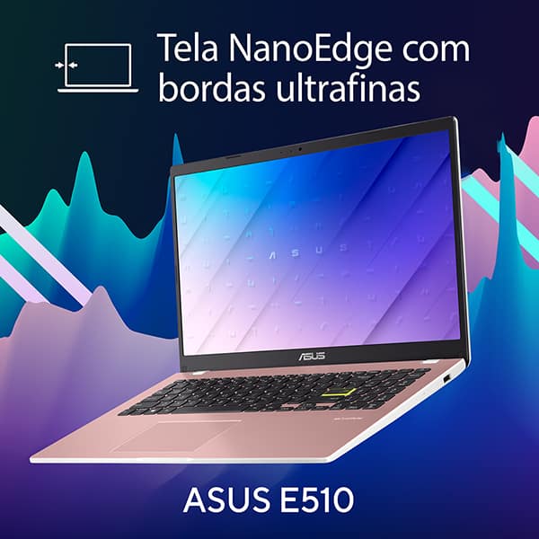 Notebook Asus E510, Intel Celeron N4020 Dual Core, 4GB de Memória, Armazenamento 128GB eMMC, Windows 11, Rosa, Tela de 15,6", E510KA-BR833WS - CX 1 UN