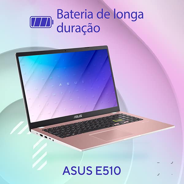 Notebook Asus E510, Intel Celeron N4020 Dual Core, 4GB de Memória, Armazenamento 128GB eMMC, Windows 11, Rosa, Tela de 15,6", E510KA-BR833WS - CX 1 UN