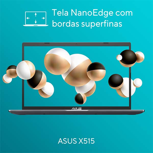 Notebook Asus X515KA, Intel Celeron N4500 Dual Core, 4GB de Memória, Armazenamento 128GB SSD, Windows 11, Preto, Tela de 15,6", 90NB0VI1-M00FC0 - CX 1 UN