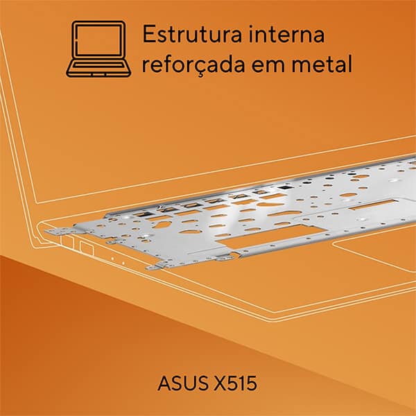 Notebook Asus X515KA, Intel Celeron N4500 Dual Core, 4GB de Memória, Armazenamento 128GB SSD, Windows 11, Preto, Tela de 15,6", 90NB0VI1-M00FC0 - CX 1 UN