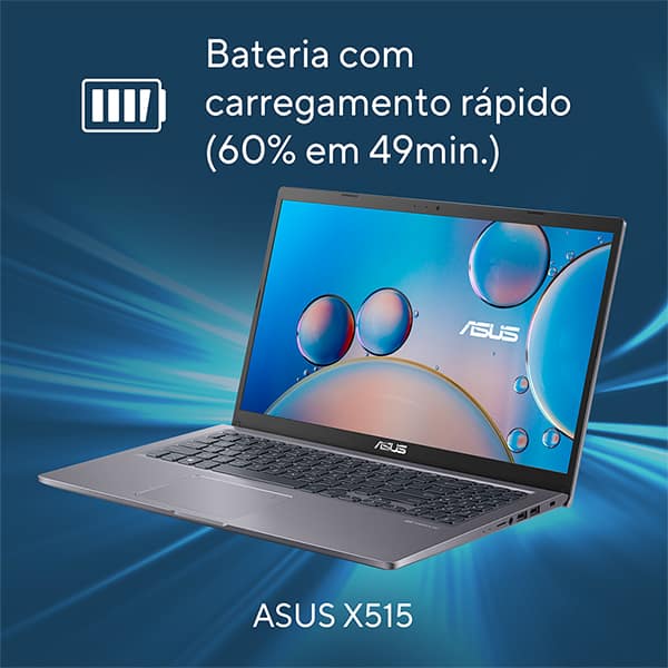 Notebook Asus X515KA, Intel Celeron N4500 Dual Core, 4GB de Memória, Armazenamento 128GB SSD, Windows 11, Preto, Tela de 15,6", 90NB0VI1-M00FC0 - CX 1 UN