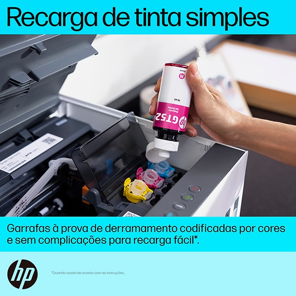 Impressora Multifuncional tanque de tinta Smart Tank 724, Colorida, Duplex, USB, Wi-fi, Bluetooth, Bivolt 2G9Q2A, HP - CX 1 UN CX 1 UN