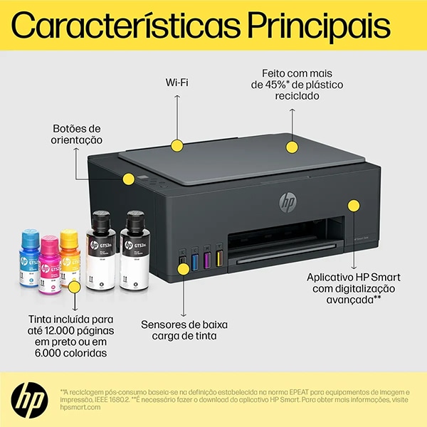 Impressora Multifuncional HP Smart Tank 581 Tanque de Tinta (4A8D5A), Colorida, Wi-Fi, Conexão USB, Bivolt, 4A8D5A, HP - CX 1 UN