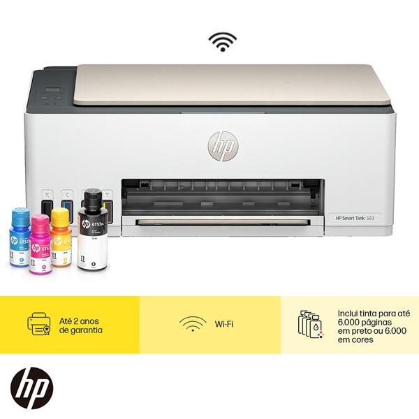 Impressora Multifuncional HP Smart Tank 583 Tanque de Tinta (4A8D8A), Colorida, Wi-Fi, Conexão USB, Bivolt, 4A8D8A , HP - CX 1 UN