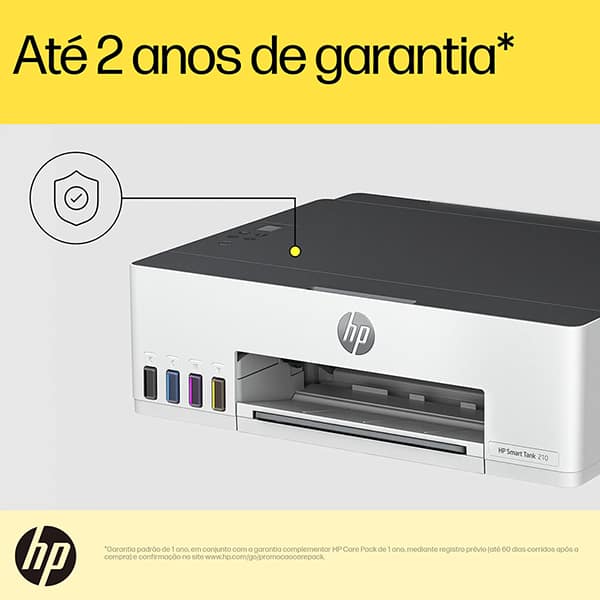 Impressora HP Smart Tank 210 Tanque de Tinta, Colorida, Wi-Fi, Conexão USB, Bivolt, 3D4L5A, HP CX 1 UN