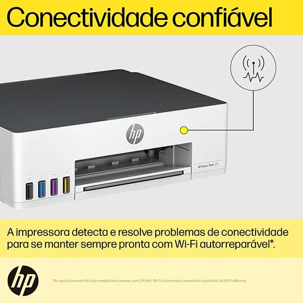 Impressora HP Smart Tank 210 Tanque de Tinta, Colorida, Wi-Fi, Conexão USB, Bivolt, 3D4L5A, HP CX 1 UN