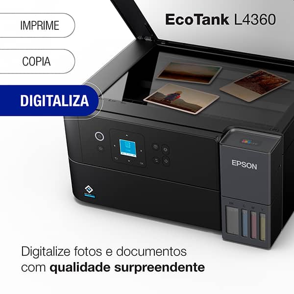 Impressora Multifuncional Tanque de Tinta Ecotank L4360, Duplex, Colorida, Wi-Fi, Conexão USB, Bivolt, Epson - CX 1 UN