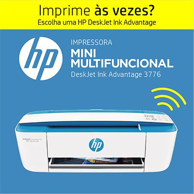 Impressora Multifuncional Deskjet Ink Advantage 3776 azul J9V88A, Colorida, Wi-fi, Conexão USB, Bivolt - HP CX 1 UN