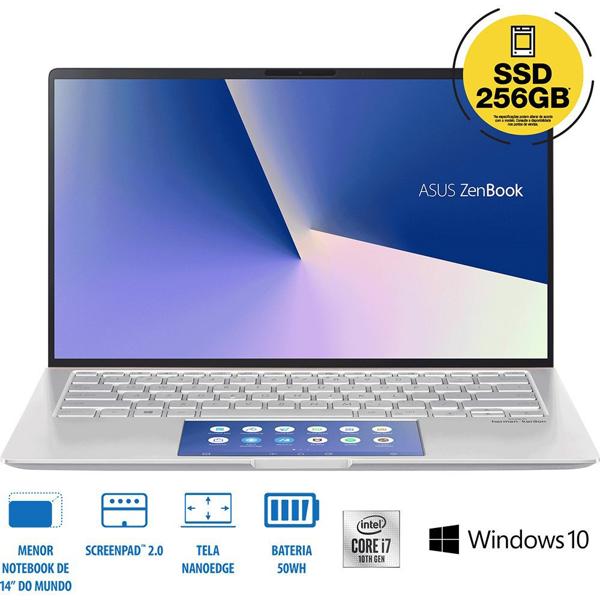 Notebook Zenbook 14 Asus, Processador Intel Core i7, 8GB de Memória, 256GB SSD de Armazenamento, Tela de 14", UX434FAC-A6339T - CX 1 UN