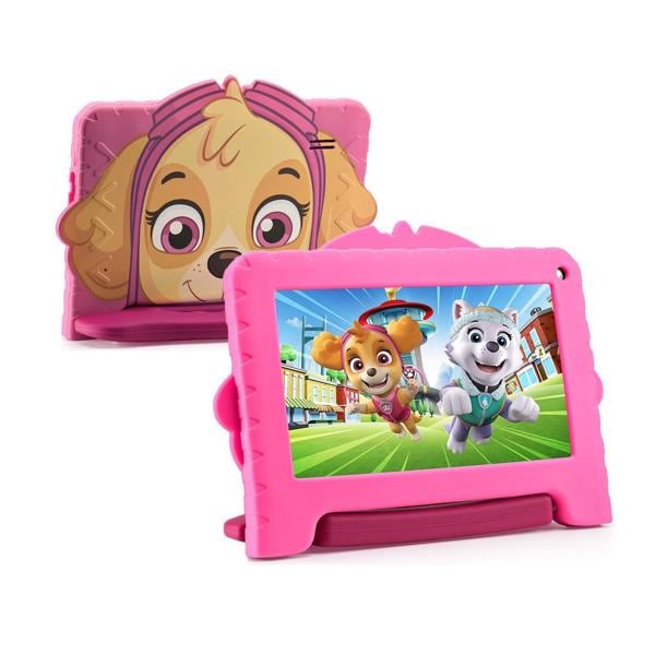 Tablet Patrulha Canina, 32GB de Memória, Android 11, Wi-Fi, Rosa, NB376, Multi - CX 1 UN