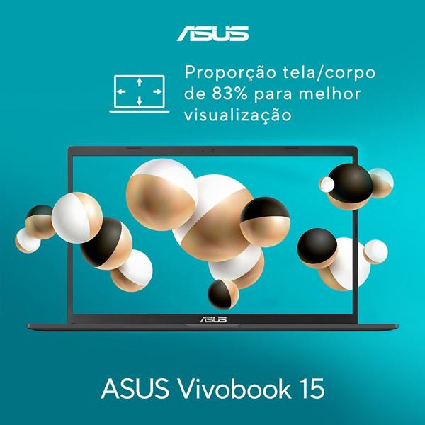 Notebook Vivobook Asus, Processador Core i3, 4GB de Memória, Armazenamento 256GB SSD, X1500EA-EJ3665W, Windows 11 Home, Prata, Asus CX 1 UN