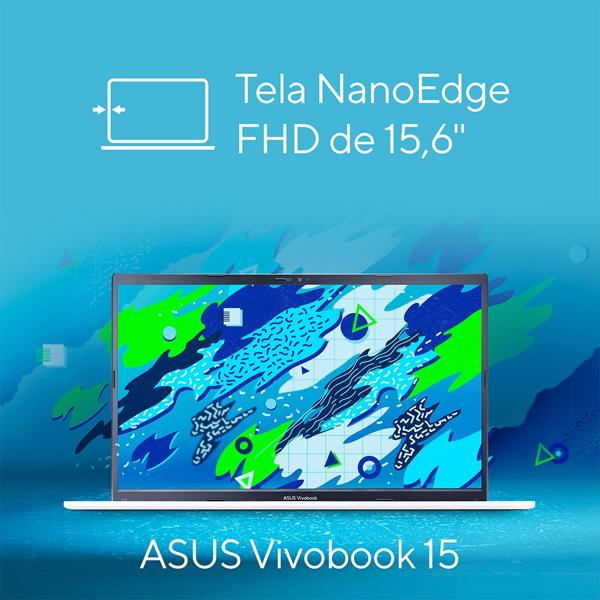 Notebook Asus Vivobook X1502ZA, Processador Intel Core I5-12450H, 8GB de Memória, Armazenamento 256GB SSD, Windows 11 Home, Prata, Tela de 15,6", EJ1762W, Asus - CX 1 UN