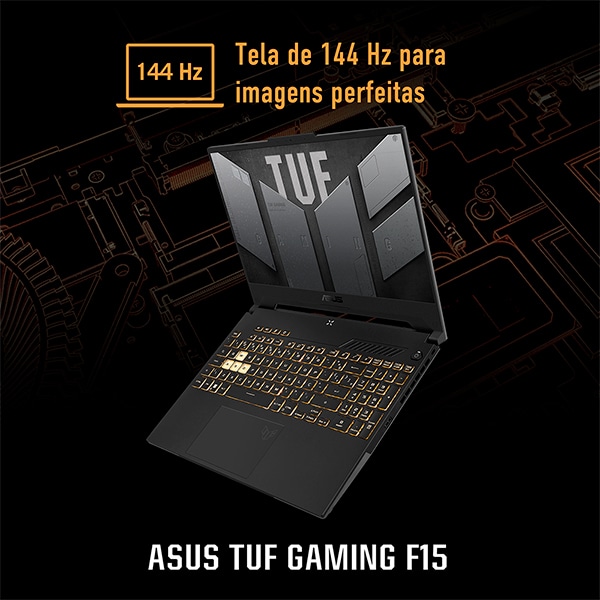 Notebook Gamer TUF Gaming F15, Placa de Vídeo Dedicada 4GB NVIDIA GeForce RTX 3050, Intel Core i5, 16GB de Memória, 512GB SSD de Armazenamento, Windows 11, Tela de 15,6", FX507ZC4-HN232W, ASUS - CX 1 UN