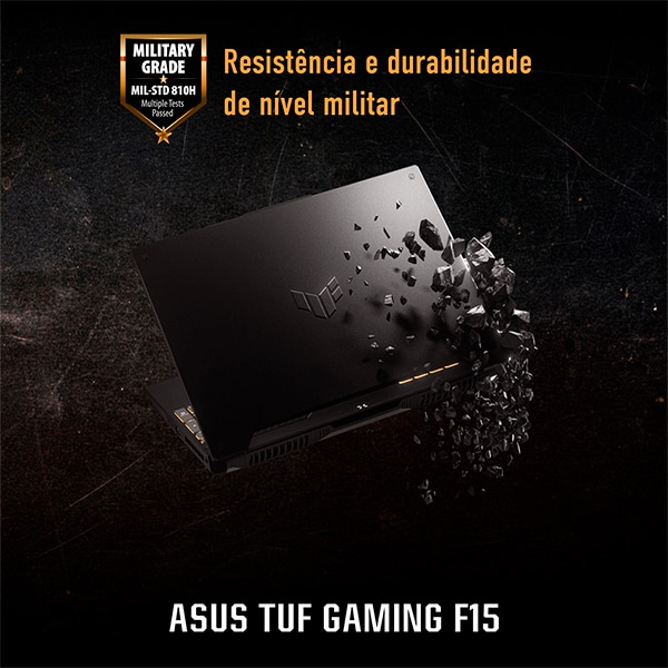 Notebook Gamer TUF Gaming F15, Placa de Vídeo Dedicada 4GB NVIDIA GeForce RTX 3050, Intel Core i5, 16GB de Memória, 512GB SSD de Armazenamento, Windows 11, Tela de 15,6", FX507ZC4-HN232W, ASUS - CX 1 UN