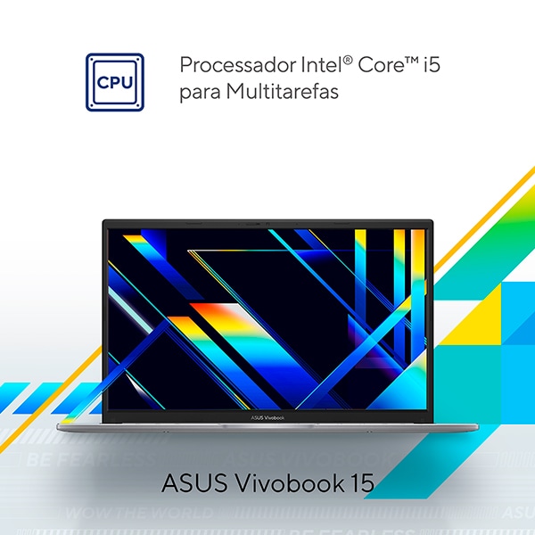 Notebook Asus Vivobook, Intel Core I5, 8GB de Memória, Armazenamento 256GB SSD, Windows 11 Home, Prata, Tela de 15,6", X1504ZA-RJ985W, ASUS - CX 1 UN