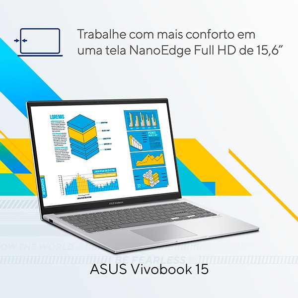 Notebook Asus Vivobook, Intel Core I5, 8GB de Memória, Armazenamento 256GB SSD, Windows 11 Home, Prata, Tela de 15,6", X1504ZA-RJ985W, ASUS - CX 1 UN