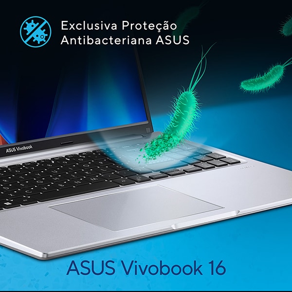 Notebook Asus Vivobook 16, Intel Core I7, 16GB de Memória, Armazenamento 512GB SSD, Windows 11 Home, Prata, Tela de 16", X1605ZA, ASUS - CX 1 UN