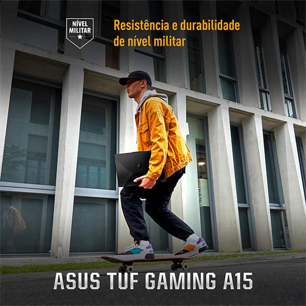 Notebook Gamer TUF Gaming A15, Placa de Vídeo Dedicada NVIDIA GeForce RTX 3050, AMD Ryzen 7, 16GB de Memória, 512GB SSD de Armazenamento, Windows 11, Tela de 15,6", Cinza, Asus - CX 1 UN