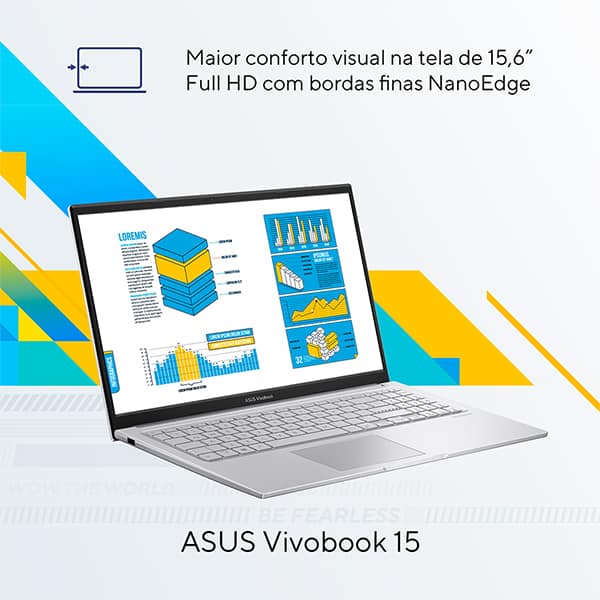 Notebook ASUS Vivobook X1504VA, Intel Core i5, 8GB de Memória, Armazenamento 256GB SSD, Windows 11 Home, Tela de 15,6", Cinza, ASUS – CX 1 UN