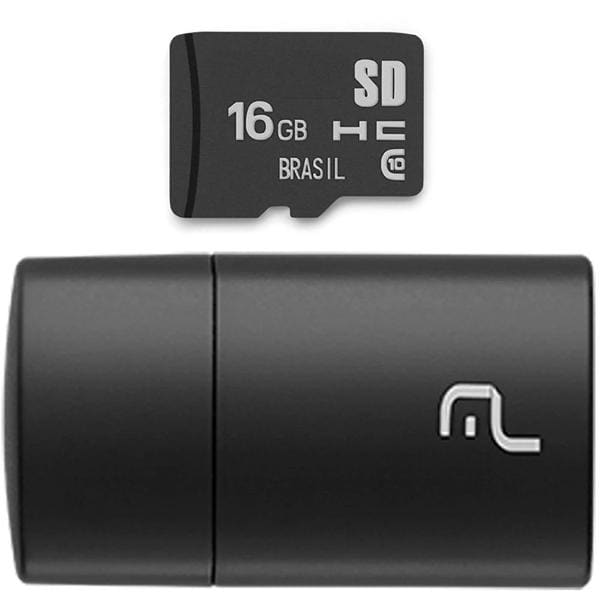 Cartão de memória micro SD 16GB Classe 10 com Leitor USB MC162 Multi BT 1 UN