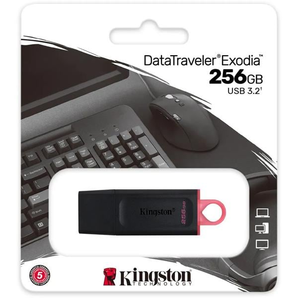 Pen Drive 256GB USB 3.2 datatraveler exodia DTX Kingston 1 UN