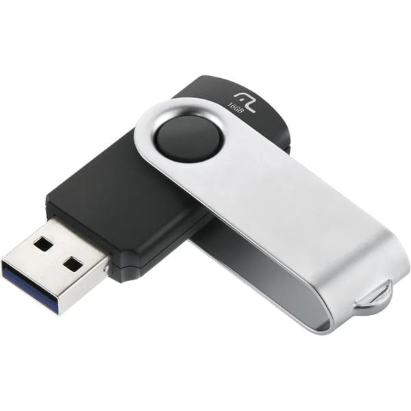 Pen Drive 16GB, USB 3.0, Twist, preto, PD988, Multi - 1 UN