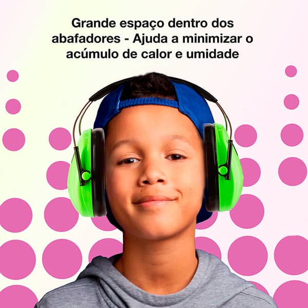 Abafador de ruídos Peltor Kids verde HB00483216 3M CX 1 UN