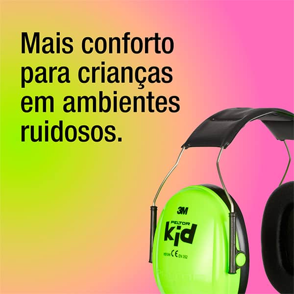 Abafador de ruídos Peltor Kids verde HB00483216 3M CX 1 UN