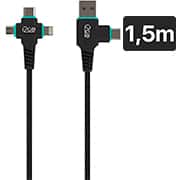 Cabo 6 em 1: Lightning + USB + USB Tipo-C + Micro USB, 1,5m, Preto, PROCBL025, I2Go - CX 1 UN