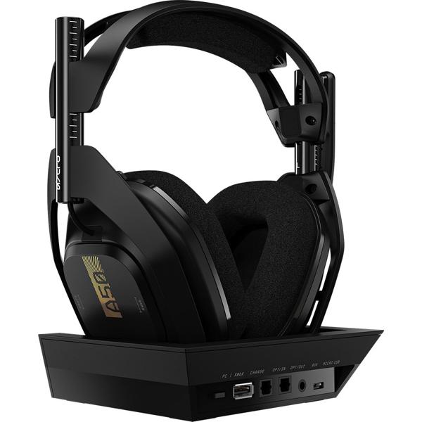 Headset Gamer Astro A50, Sem fio, para Xbox e PC, + Base, Preto e dourado, 939-001681, Astro - CX 1 UN